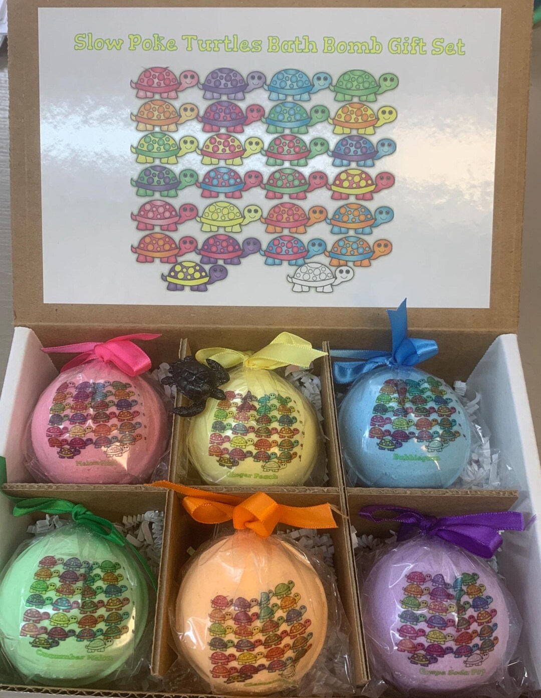 Slow Turtle Labels Slow Poke Turtles 6-pack XL 5.5 Oz Bath Bomb Gift Set for Kids - Etsy