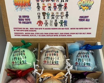 Super Heroes #2 6-pack XL 6 oz Bath Bomb Gift Set for Kids