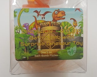XXL Dinosaur Bath Bomb: Surprise Toy Inside, Kids Gift (8-9 oz)