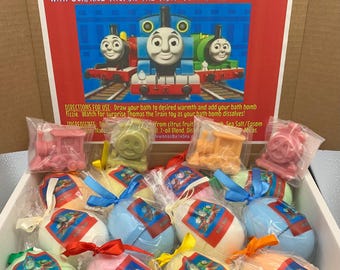 Large Thomas the Train 12-pack XXL 7 oz Egg-Shaped Bath Bomb Gift Set for Kids