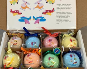 Large Chubby Airplanes 12-pack XL 5.5 oz Bath Bomb Gift Set for Kids