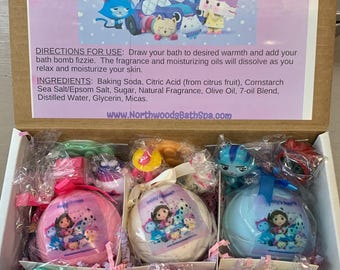 Gabby's Dollhouse 6-pack XL 5.5 oz Bath Bomb Gift Set for Kids