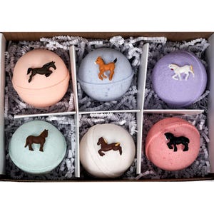 Horse Bath Bombs Set: XL Kids' Fizzies with Surprise Toys, USA Handmade