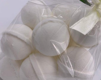 14 bath bombs in Jasmine fragrance with shea & cocoa butter, gift bag bath fizzies, great for dry skin with 7 ultra rich oils