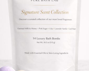 Bath Bomb Collection - Discover Your Signature Scent - 14 Spa-Inspired Fragrances - Now In Resealable Stand-Up pouch