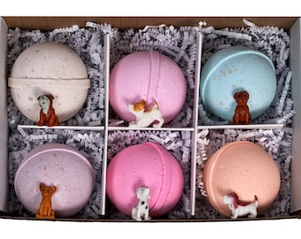 Kids Bath Bomb Gift Set: Puppy Toys Inside, Natural Ingredients