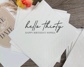 Servilletas de cumpleaños personalizadas, decoración de mesa para fiestas a medida