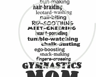 Gymnastik Mutter eines Mädchens - Silhouette Cut File (und SVG)