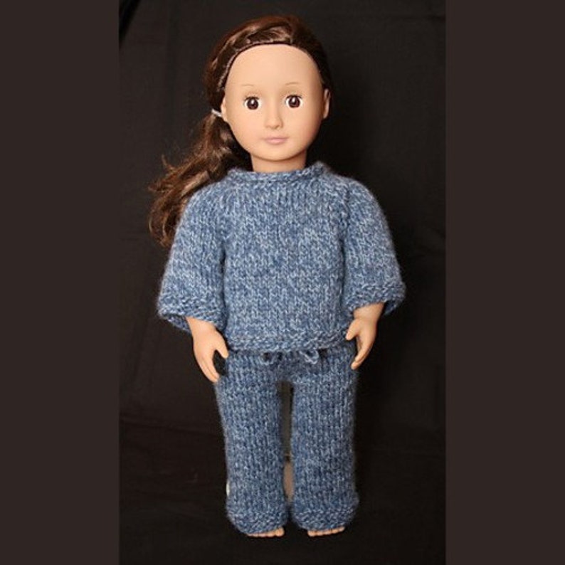 Sweater and Pants Set knitting pattern for 18 inch Doll image 1