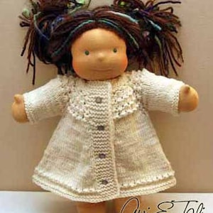 Doll Swing Coat Knitting Pattern for 15" Dolls