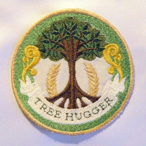Tree Hugger Iron on Patch 3.75 image 1