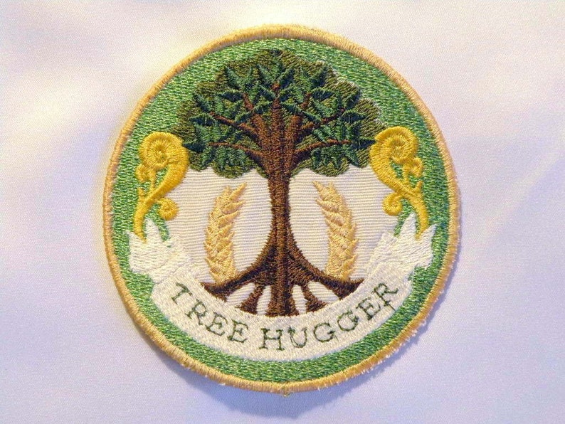 Tree Hugger Iron on Patch 3.75 image 1