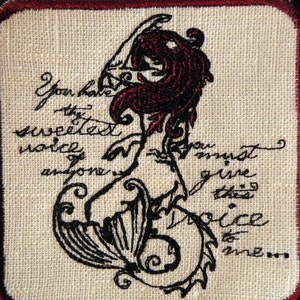 Little Mermaid Iron on Patch- 3.5&quot;