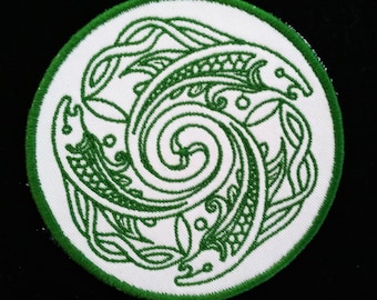 Three Celtic Fish Iron on Patch 4"