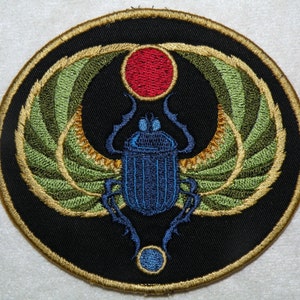 Egyptian Scarab Iron on Patch 4.56 x 4 image 4