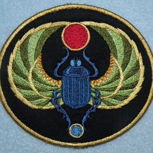 Egyptian Scarab Iron on Patch 4.56 x 4 image 1