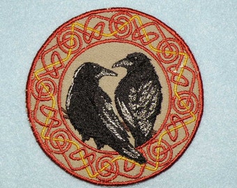 Celtic Ravens Iron on Patch-4"