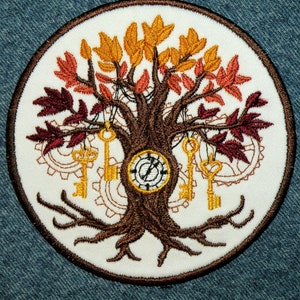 Steampunk Time Tree Iron on Patch 4.5 image 4