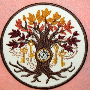 Steampunk Time Tree Iron on Patch 4.5 image 3
