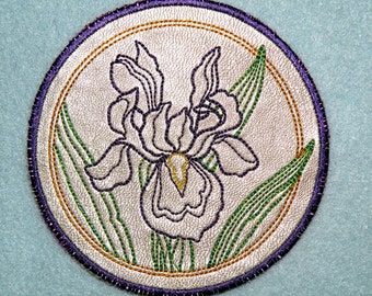 Cowhide Iris Circle Iron On Patch 4"