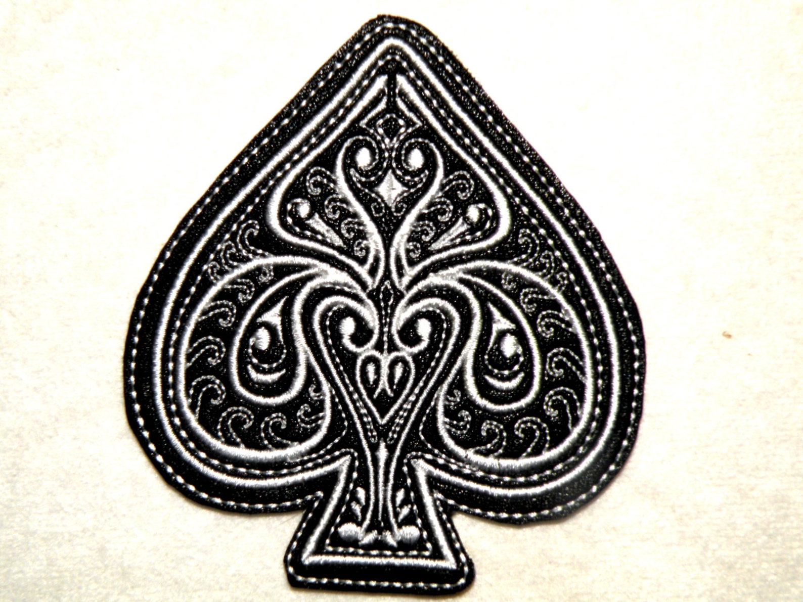 Ace of Spades Iron on Patch on Cowhide Leather Etsy