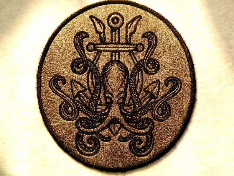 Release the Kraken Iron on Patch on Cowhide Leather 4.25 Etsy