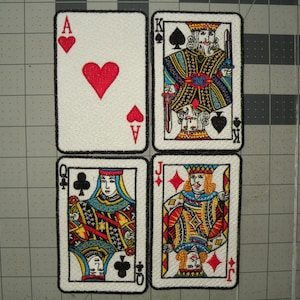 Playing Card Iron on Patch  3" x 4.5".