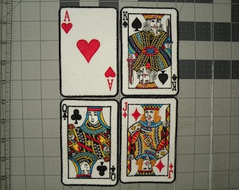 Playing Card Iron on Patch  3&quot; x 4.5&quot;.