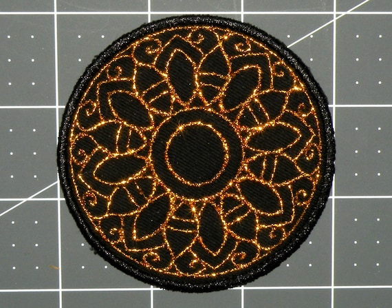 Small Ornate Mandala Iron on Patch 3 inch