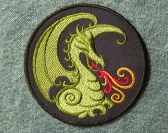 Fire Breathing Dragon Iron on Patch 4.5"