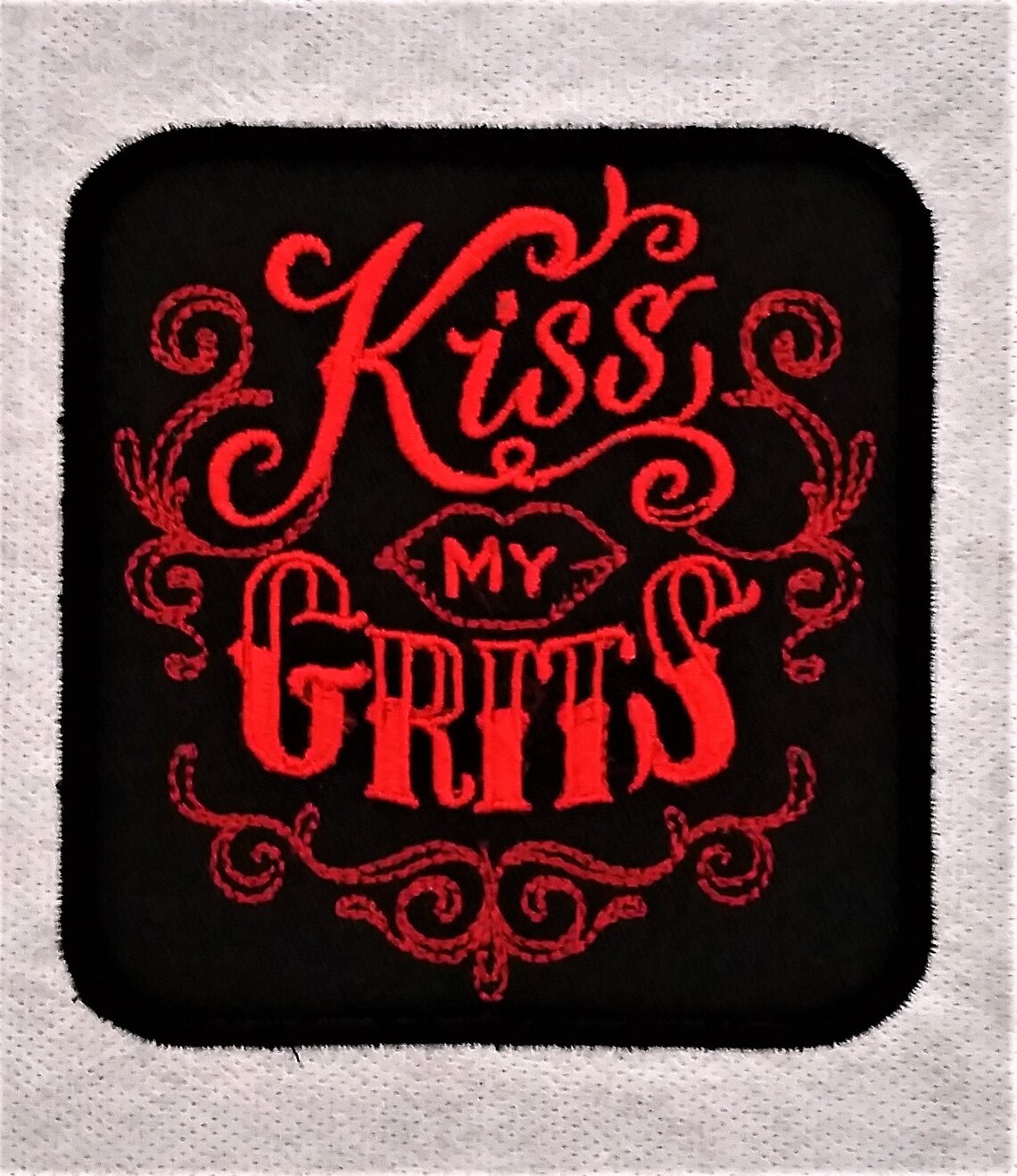 Kiss My Grits Iron on Patch 3.5 x 3.75 Etsy