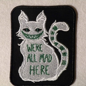 Cheshire Cat Iron on Patch 3.5 x 4.4 inches
