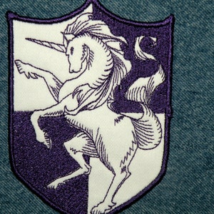 Unicorn Shield Iron on Patch 4" X  5" NEW COLORS