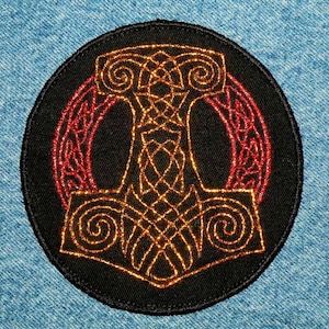 Thor's Hammer Iron on Patch  4.5 x 4.75"