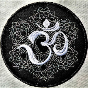 Aum on Mehndi Background Iron on Patch 4.4&quot;