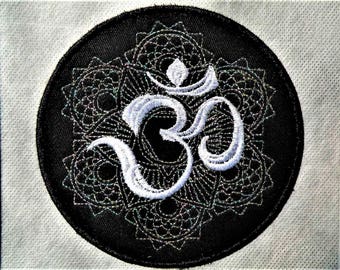 Aum on Mehndi Background Iron on Patch 4.4"