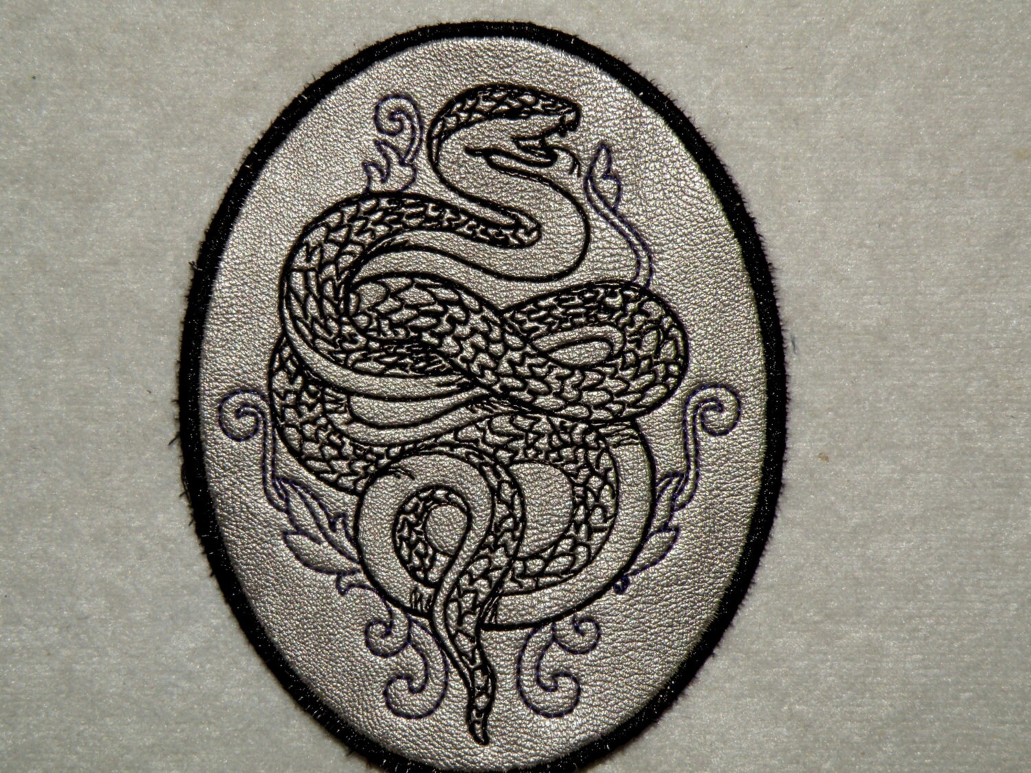 Cowhide Leather Snake Iron on Patch 4.5 X 3.55 - Etsy
