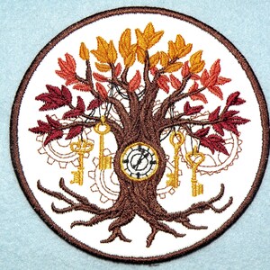 Steampunk Time Tree Iron on Patch 4.5 image 2