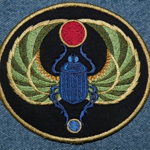 Egyptian Scarab Iron on Patch 4.56 x 4 image 2