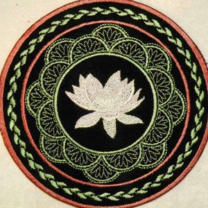 Lotus Flower Iron on Patch 4" and 5.8"