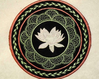 Lotus Flower Iron on Patch 4" and 5.8"