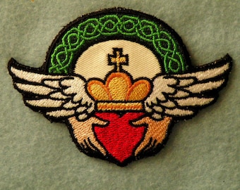 Claddagh Iron on Patch 4" across