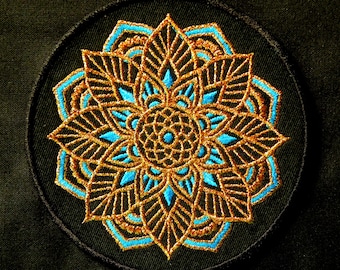 Lotus Medallion Iron on Patch 4.6 inch NEW COLOR VARIATIONS