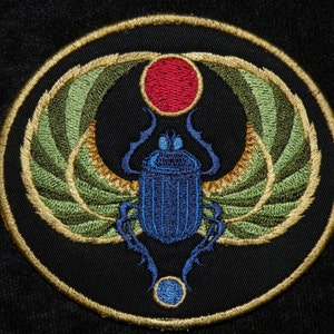 Egyptian Scarab Iron on Patch 4.56 x 4 image 3