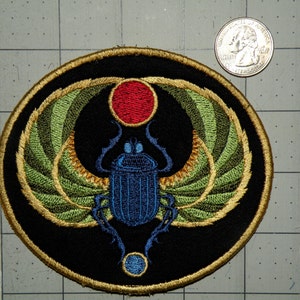 Egyptian Scarab Iron on Patch 4.56 x 4 image 5