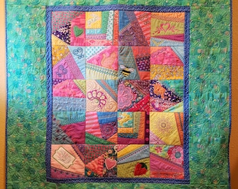 Crazy Patch Quilted Throw
