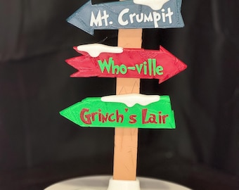 Whoville Signpost, 3D Printed Diorama Sign