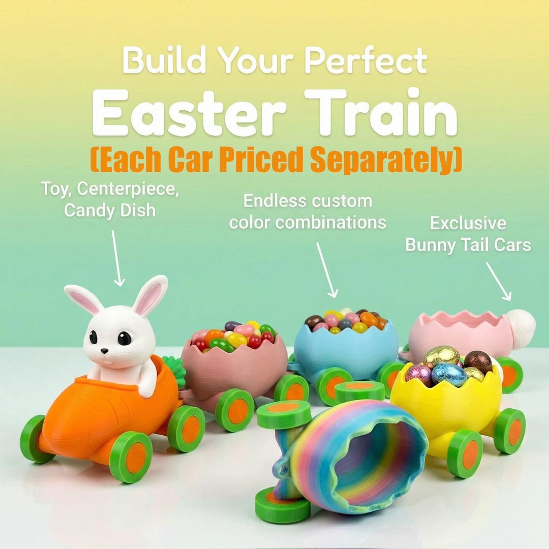Build Your Easter Train Centerpiece, Candy Dish or Toy Train (3D ...