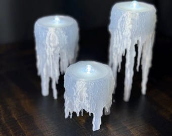Led-theelichthouder ijspegelkaars, 3D-geprint