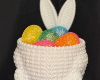 Knitted Bunny Treat Dish, Easter Basket (3D Printed)